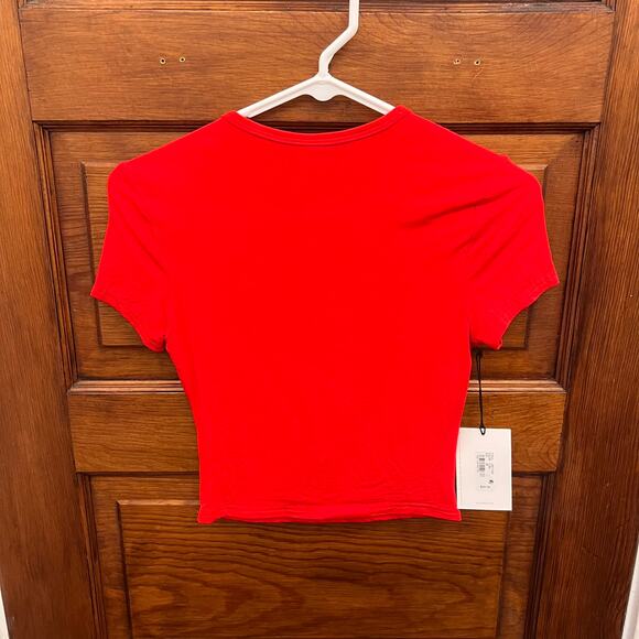 AG Adriano Goldschmied Women's XS AG x EmRata Emily Crew Tee SUBU Red NWT's $98 - Picture 8 of 11
